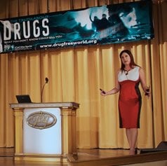 Amy Ronshausen speaking at Drug Summit