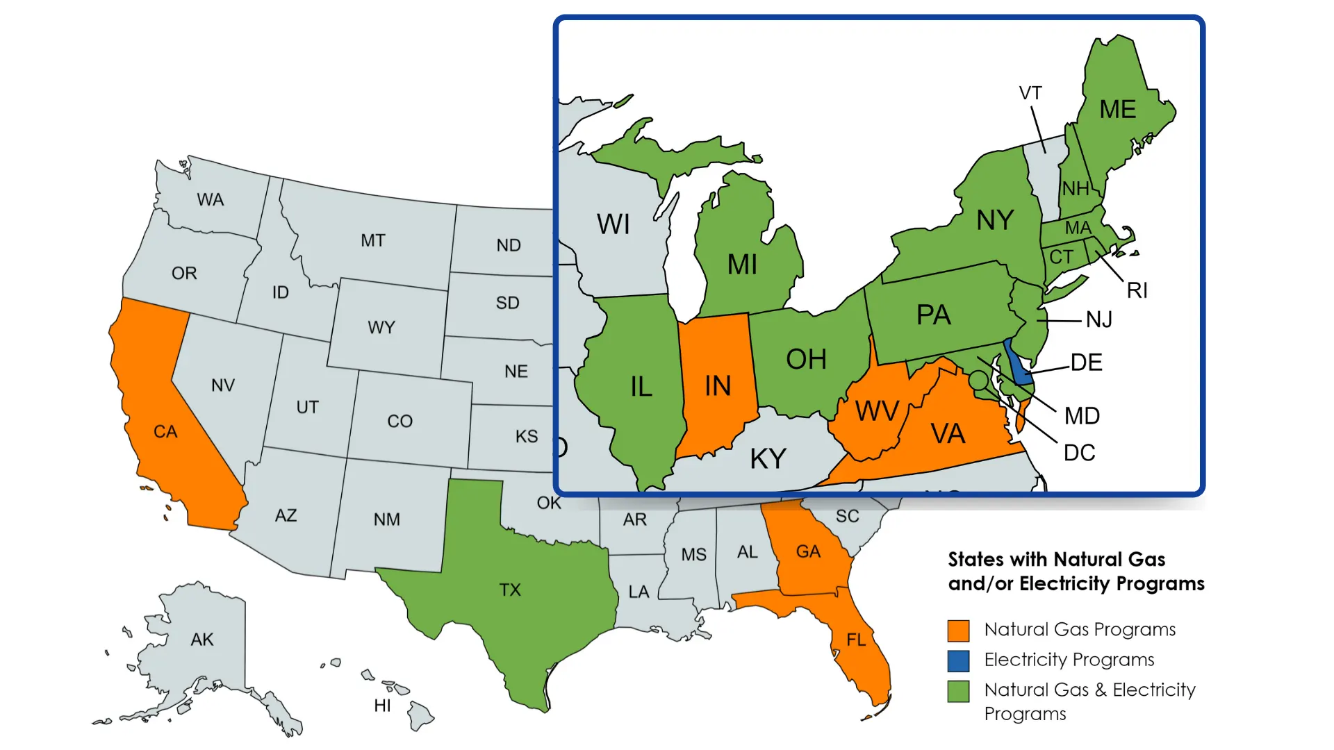 States in the US that Consumer Energy Solutions has programs available in